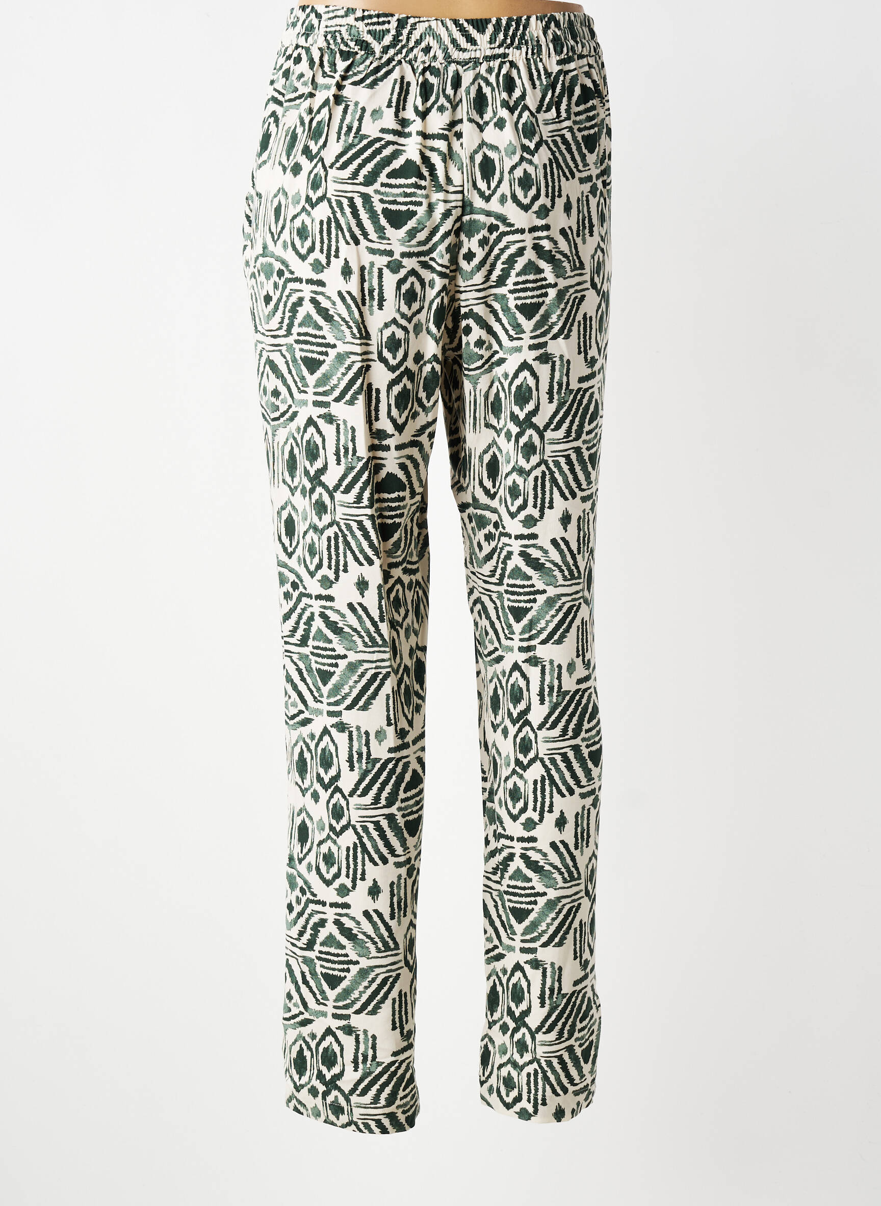Pantalon slim talie elastică mărime normală verde B.YOUNG femeie