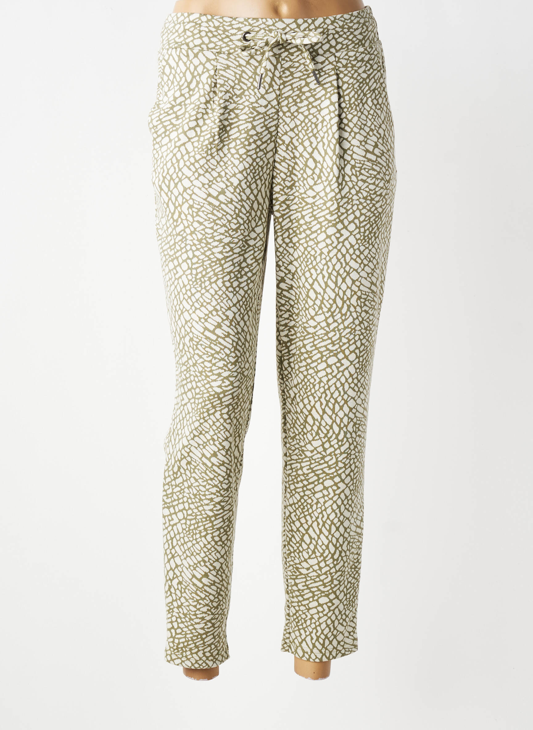 Pantalon slim talie elastică mărime normală verde B.YOUNG femeie