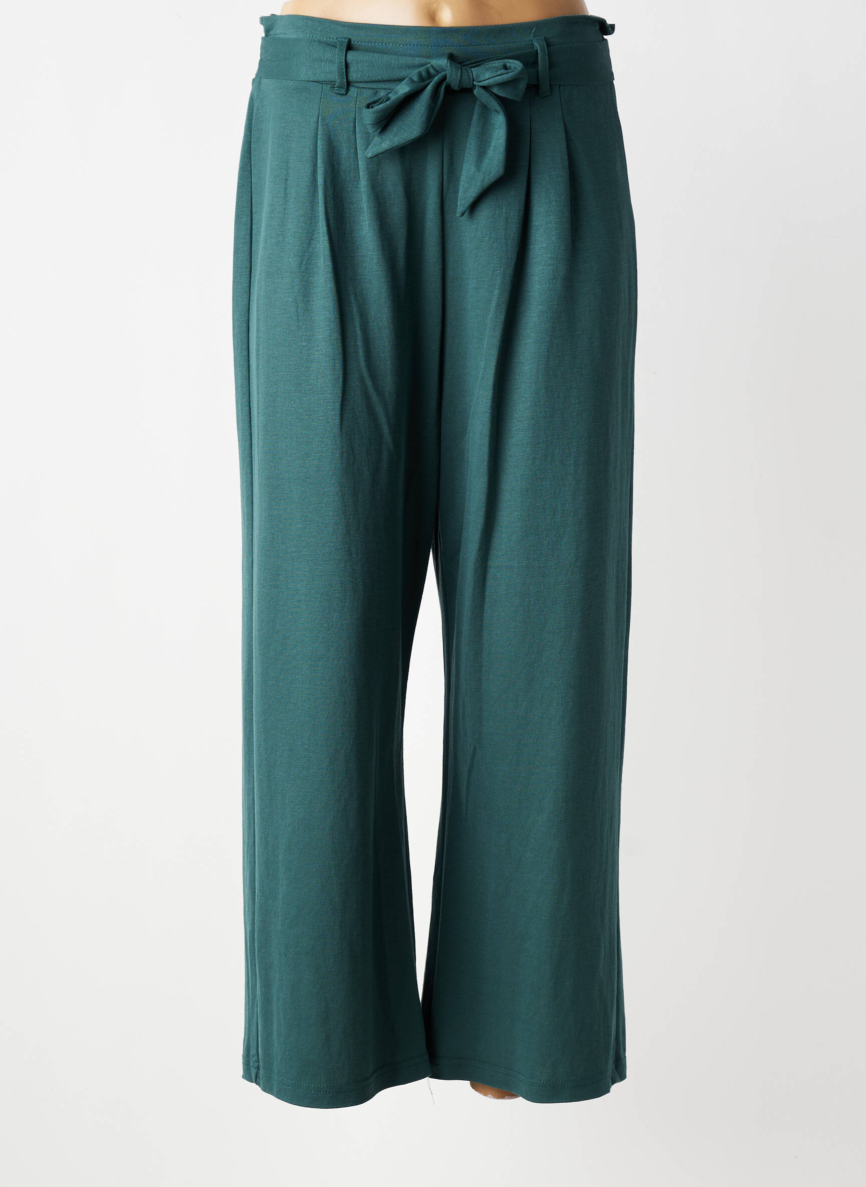 Pantalon larg țesătură poplin mărime normală verde TIFFOSI femeie