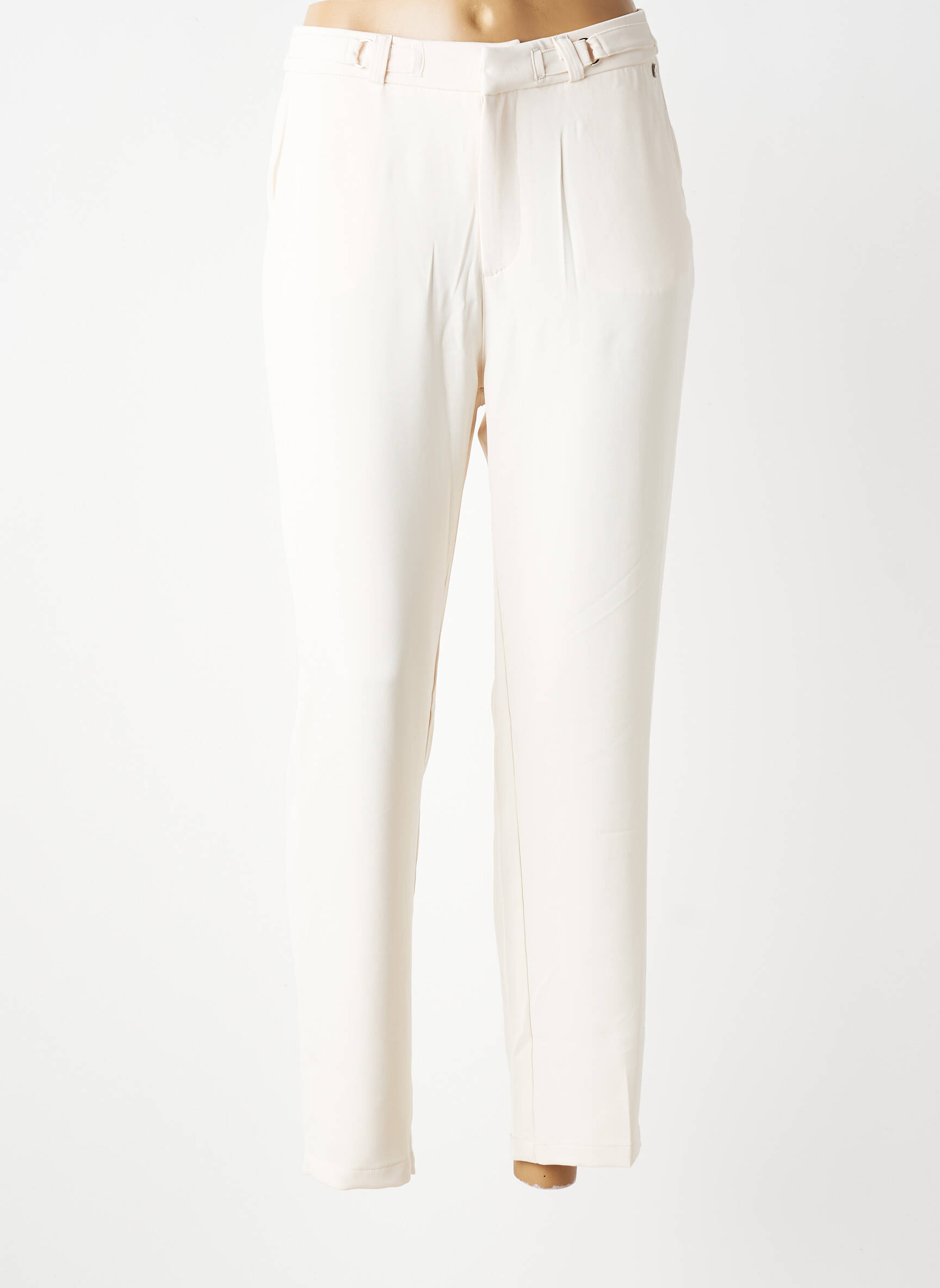 Pantalon slim mărime normală mărime normală bej DEELUXE femeie