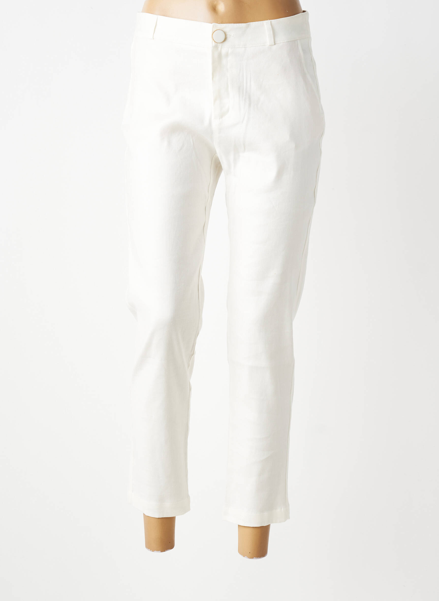 Pantalon chino țesătură poplin mărime normală bej SALSA femeie