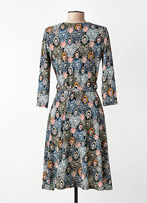 Rochie midi mâneci 3/4 mâneci 3/4 albastru L'ONKEL femeie