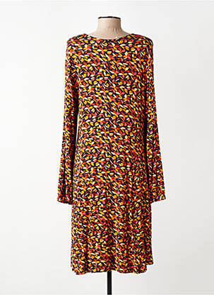 Rochie midi imprimeu floral mâneci lungi galben AGATHE & LOUISE femeie