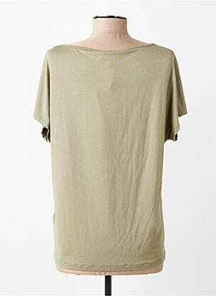 Tricou serigrafie cu strasuri mâneci scurte verde MARBLE femeie
