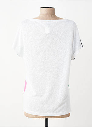Tricou croială dreaptă mâneci scurte alb MARBLE femeie