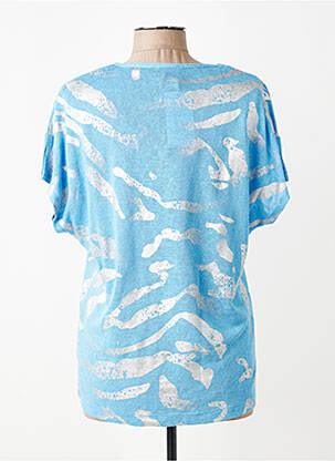 Tricou croială dreaptă mâneci scurte albastru MARBLE femeie