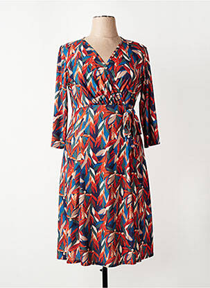 Rochie midi mâneci 3/4 mâneci 3/4 portocalie RENATTO BENE femeie