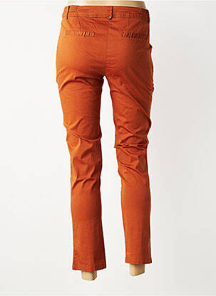Pantalon chino țesătură poplin mărime normală portocalie AGATHE & LOUISE femeie