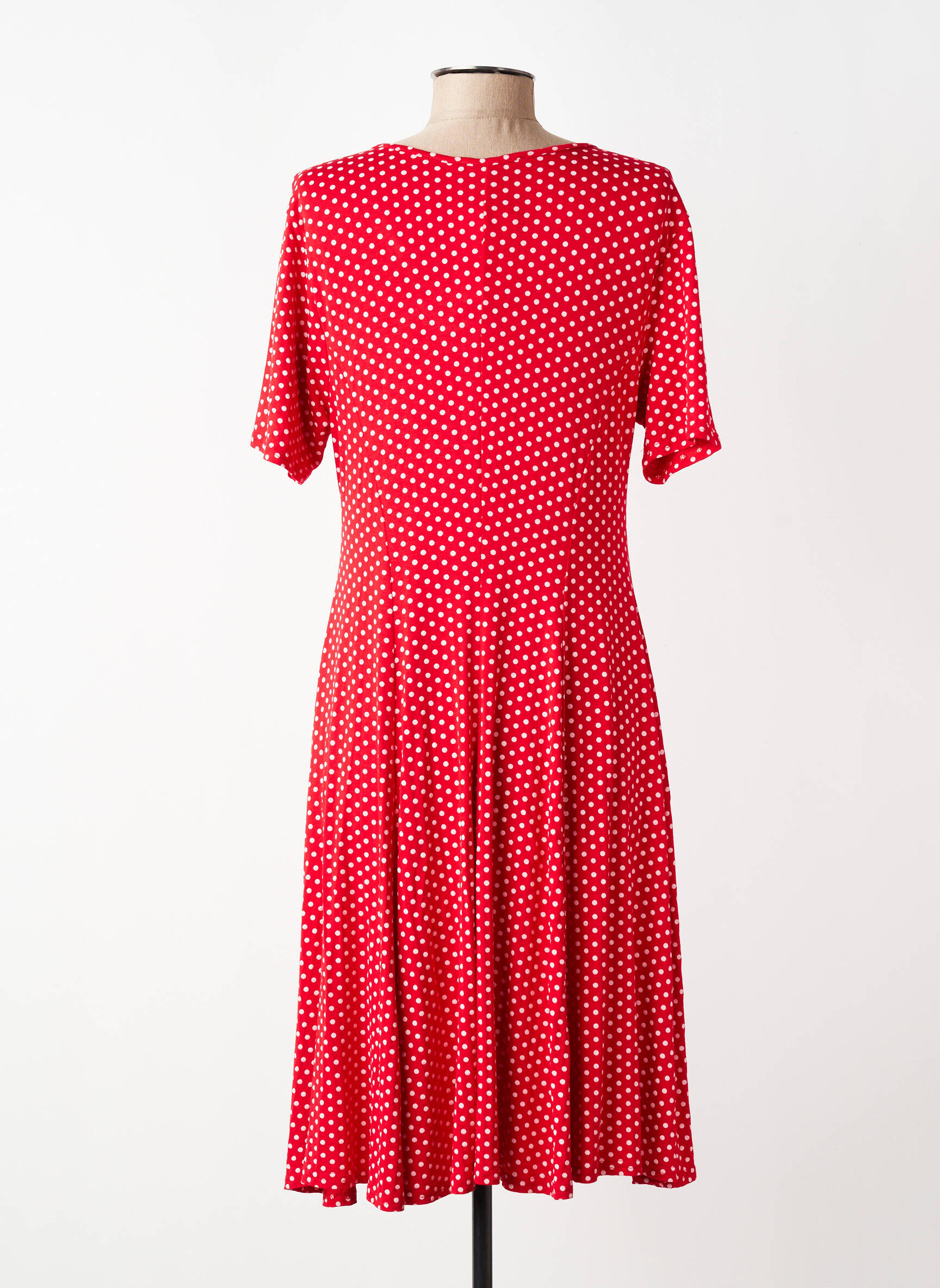 Rochie midi mâneci scurte mâneci scurte roșu ATLANTA femeie