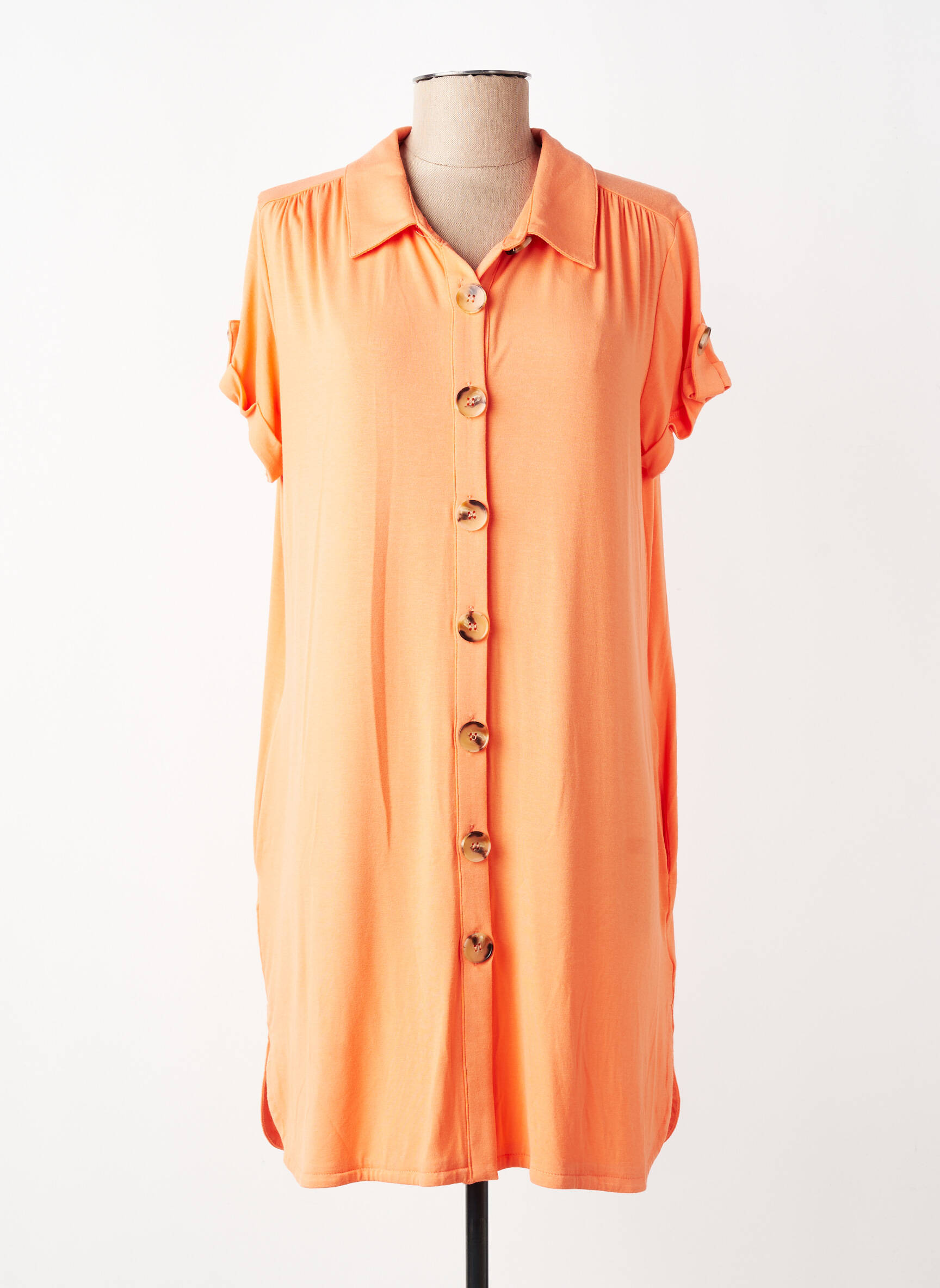 Rochie scurtă mâneci scurte mâneci scurte portocalie 13 BONAPARTE femeie