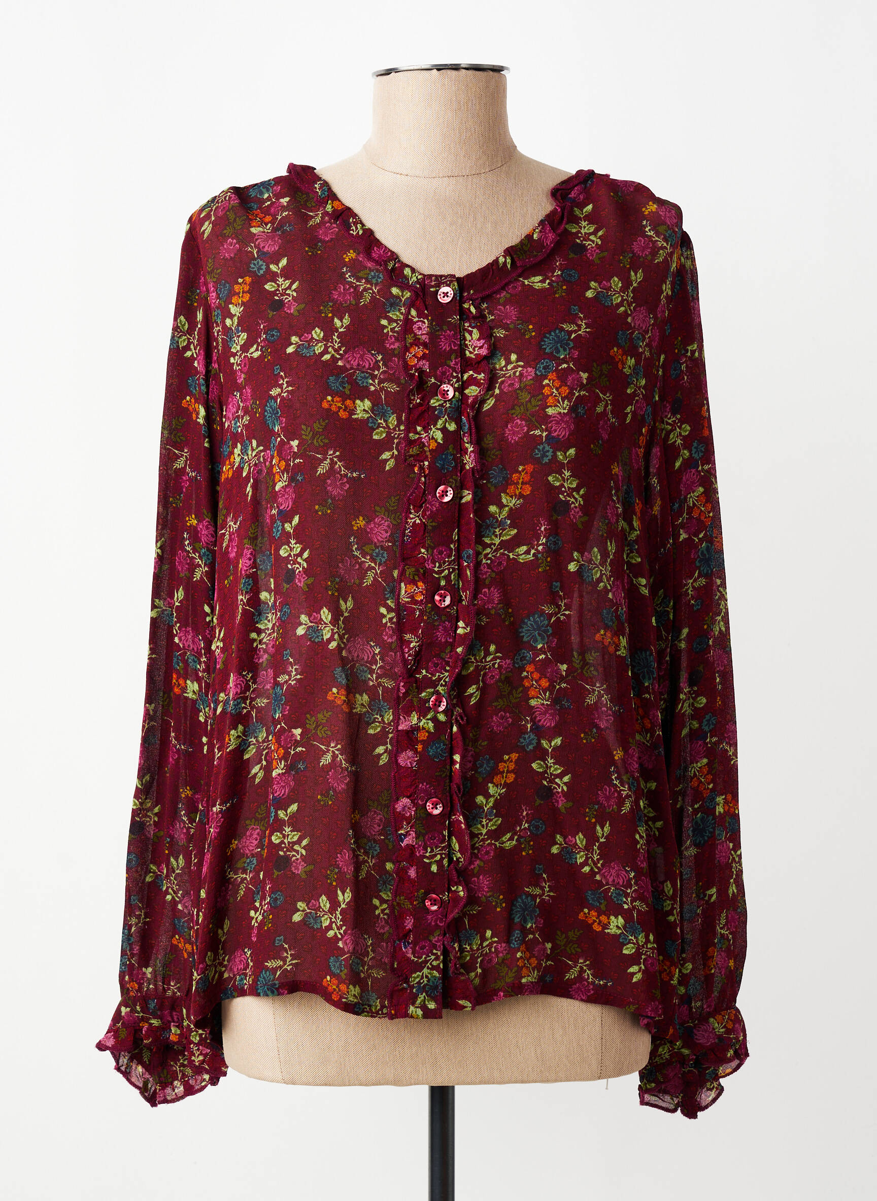 Cămașă imprimeu floral mâneci lungi roșu AGATHE & LOUISE femeie