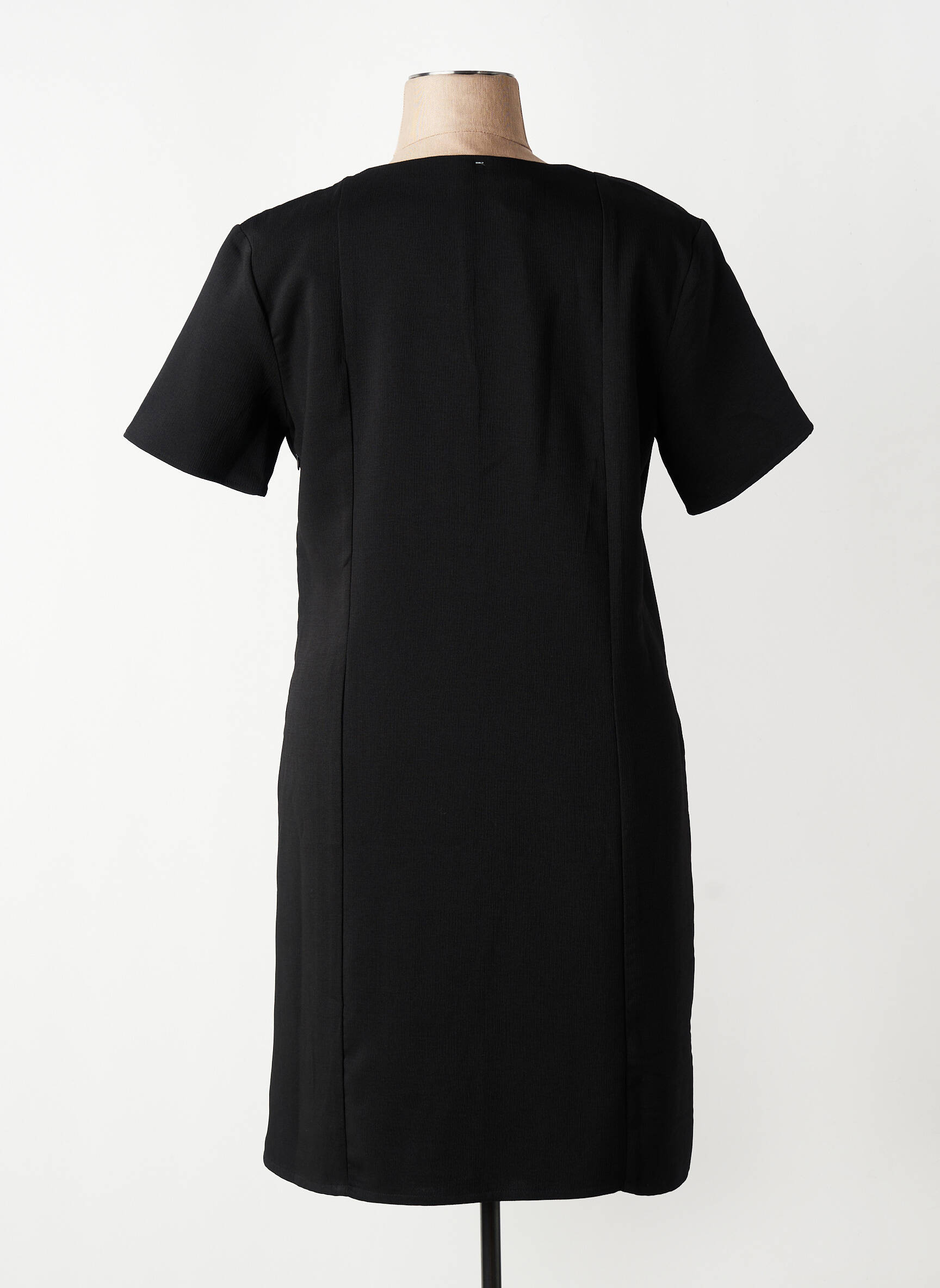 Rochie midi țesătură crep mâneci scurte negru AURA BY FIGURE LIBRE femeie