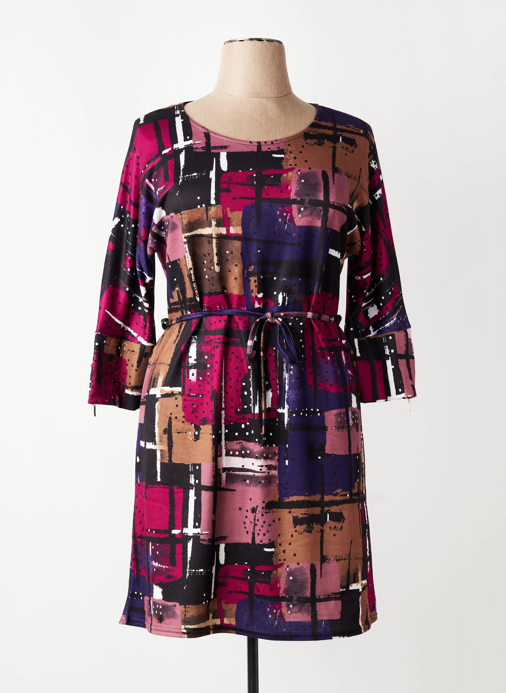 Rochie midi mâneci 3/4 mâneci 3/4 roșu VIE NOCTURNE femeie