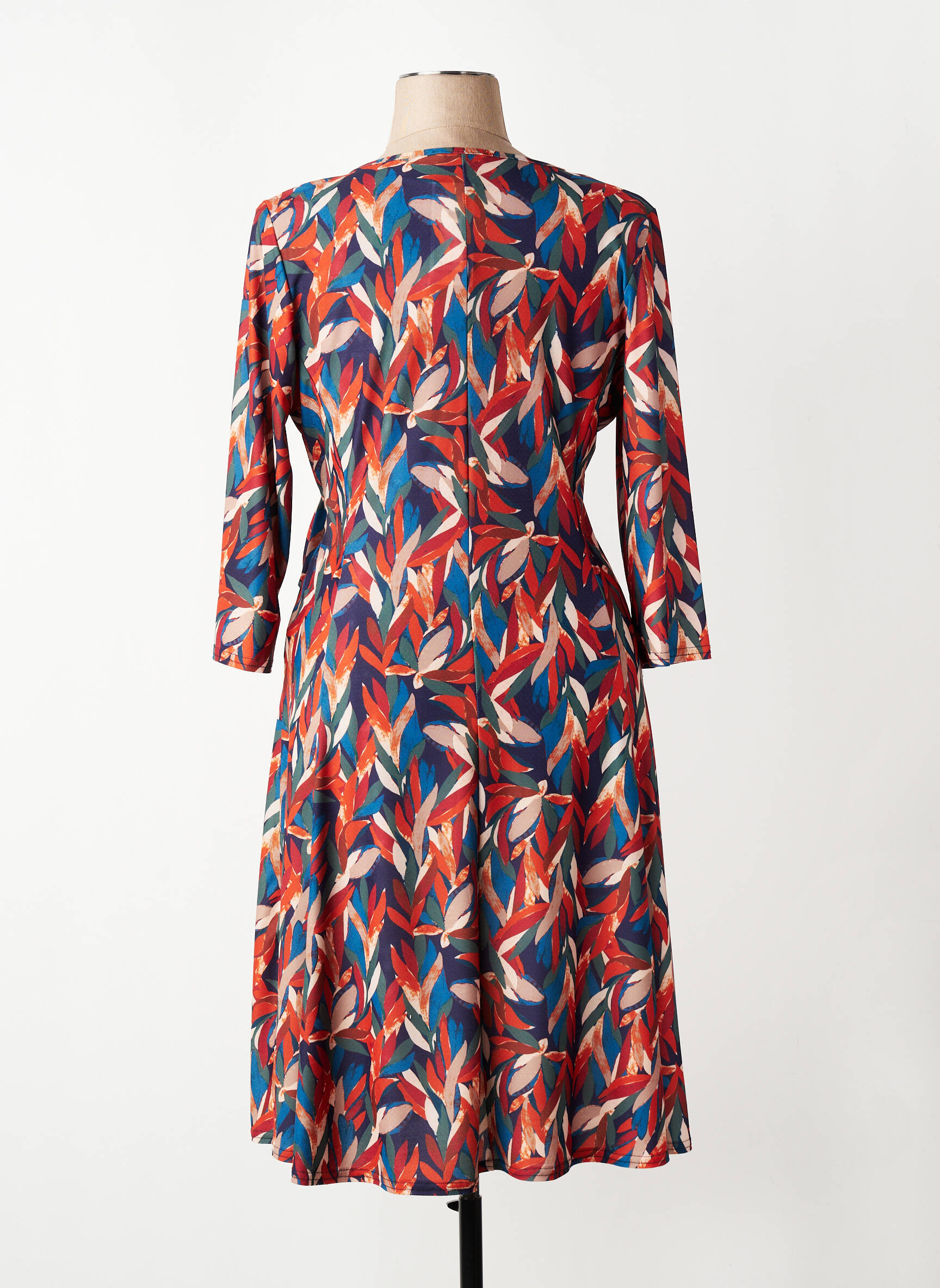 Rochie midi mâneci 3/4 mâneci 3/4 portocalie RENATTO BENE femeie