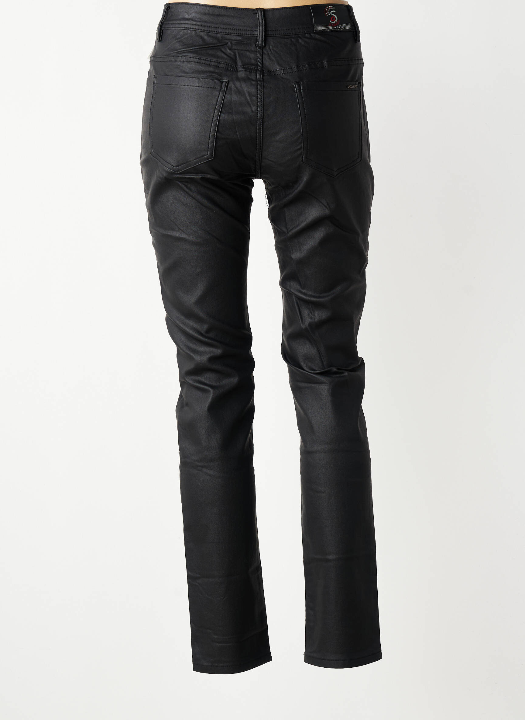 Pantalon slim țesătură acoperită mărime normală negru S.QUISE femeie
