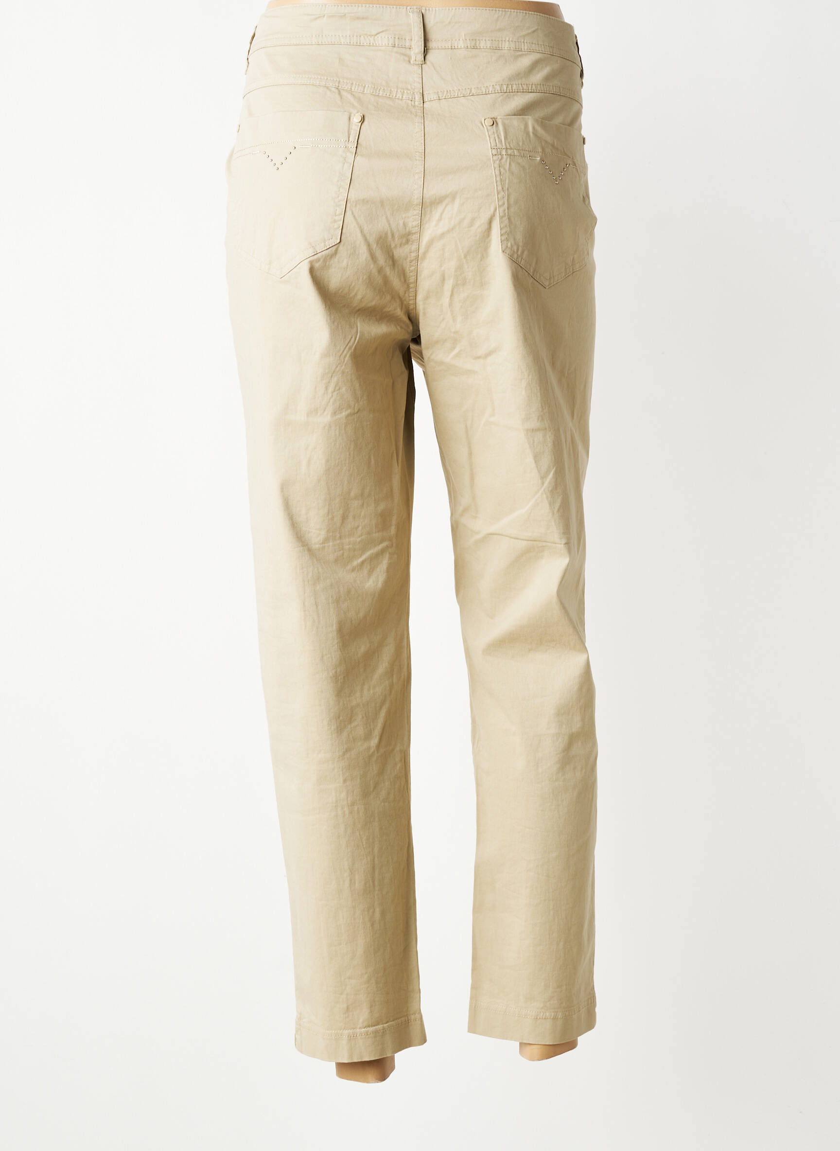 Pantalon 7/8 țesătură poplin mărime normală bej YOULINE femeie