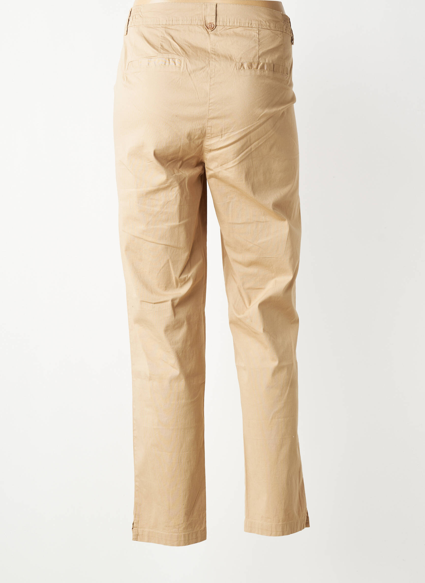 Pantalon chino țesătură poplin mărime normală bej AGATHE & LOUISE femeie