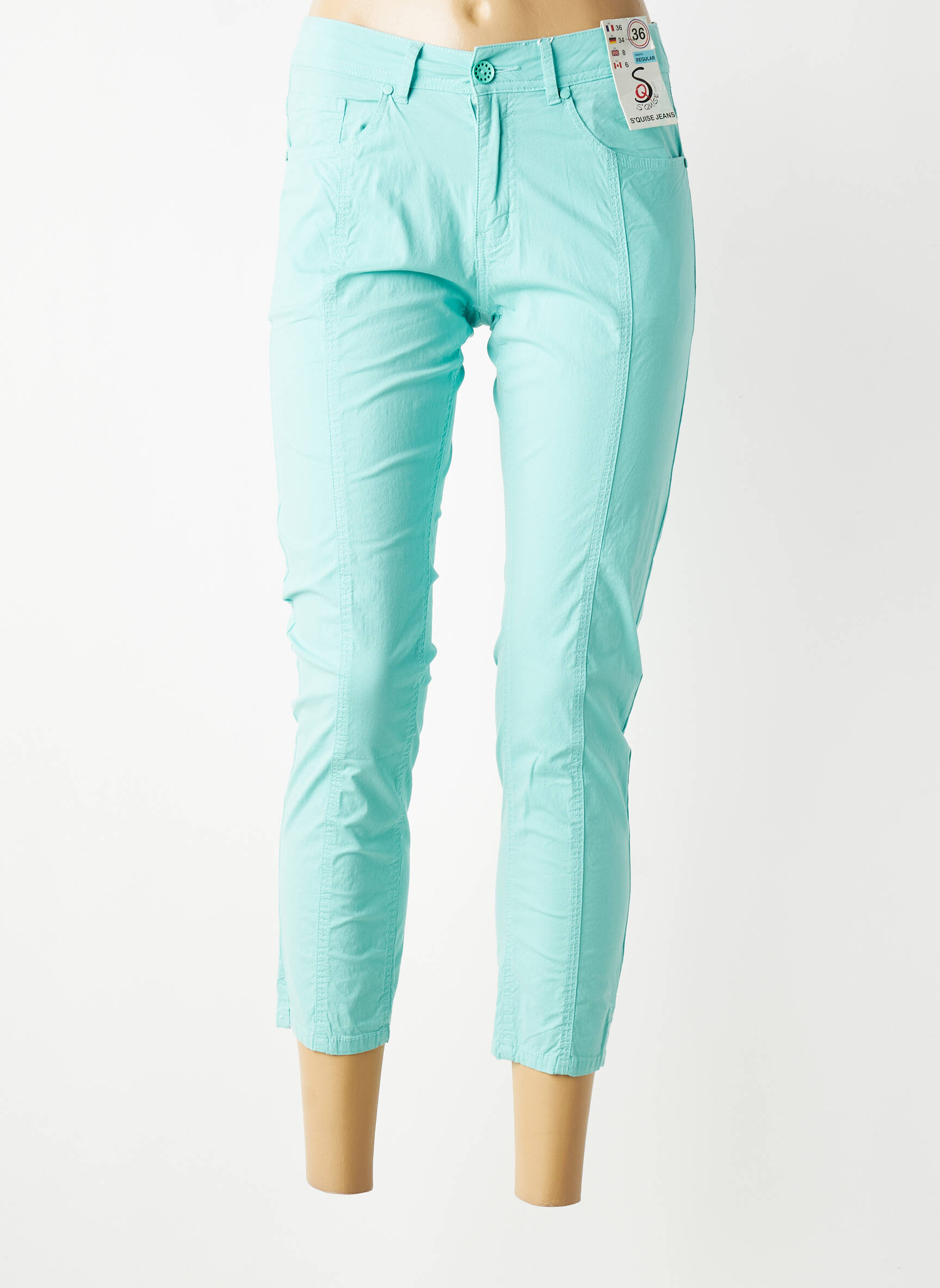 Pantalon 7/8 elasticitate mărime normală albastru S.QUISE femeie
