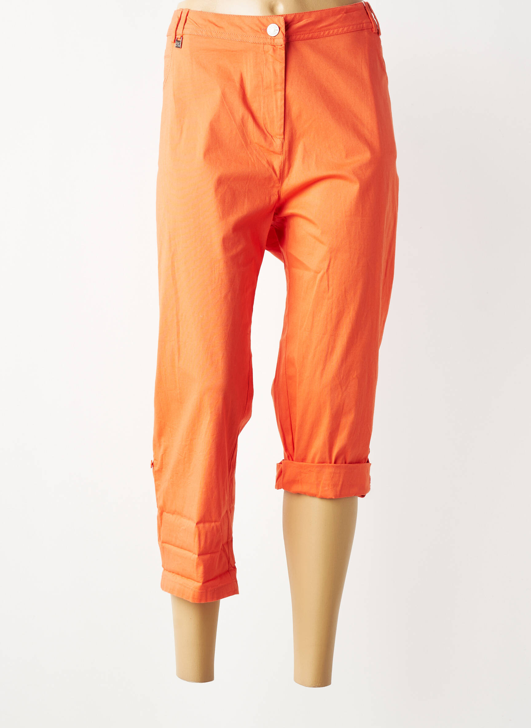 Pantalon trei sferturi elasticitate mărime normală portocalie AGATHE & LOUISE femeie