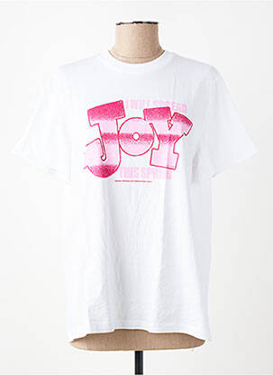 Tricou croială dreaptă mâneci scurte alb GANNI femeie