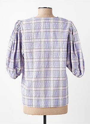 Bluză țesătură poplin mâneci 3/4 violet GANNI femeie