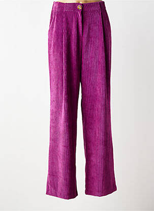 Pantalon drept elasticitate talie înaltă violet DANIELE FIESOLI femeie