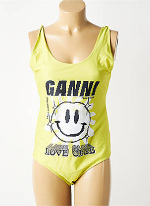 Costum de baie dintr-o singură piesă efect material satinat galben GANNI femeie