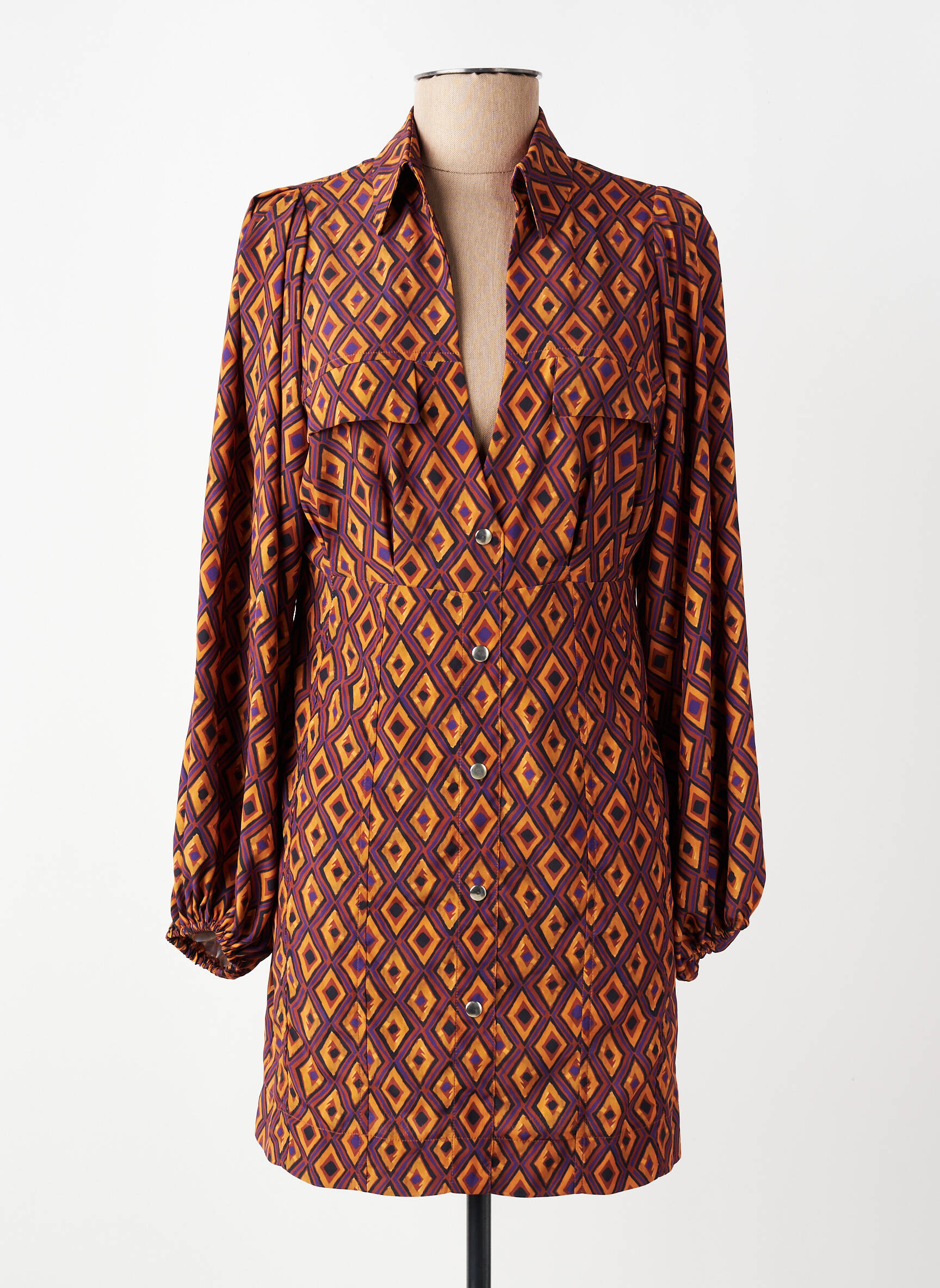 Rochie scurtă mâneci lungi mâneci lungi galben JANE WOOD femeie