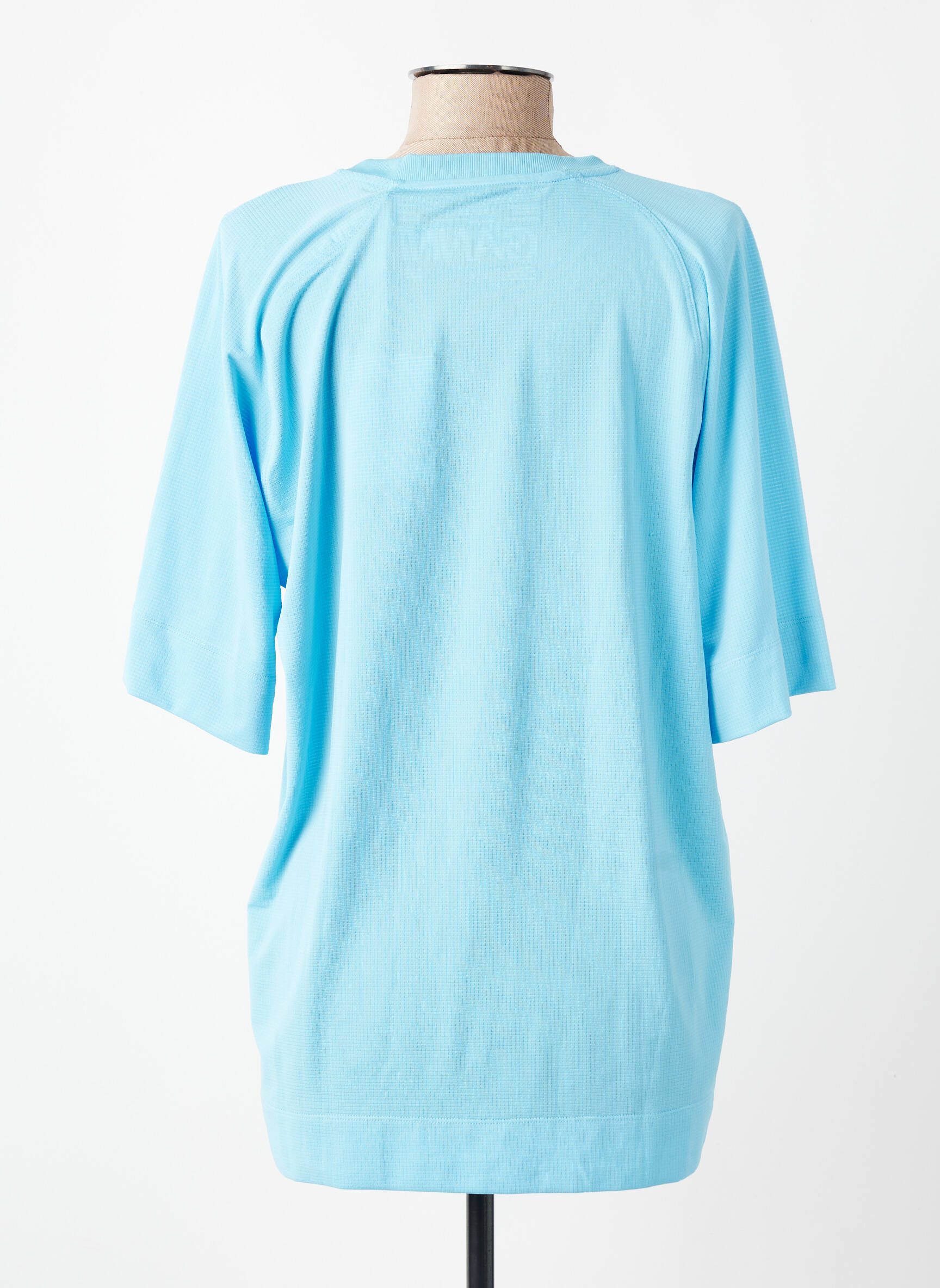 Tricou serigrafie mâneci scurte albastru GANNI femeie