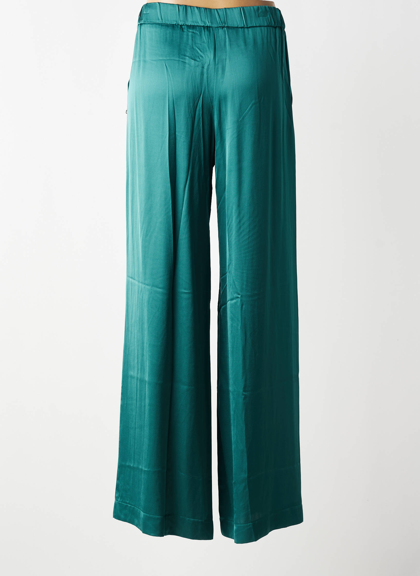Pantalon larg croială fluidă mărime normală verde OTTOD'AME femeie
