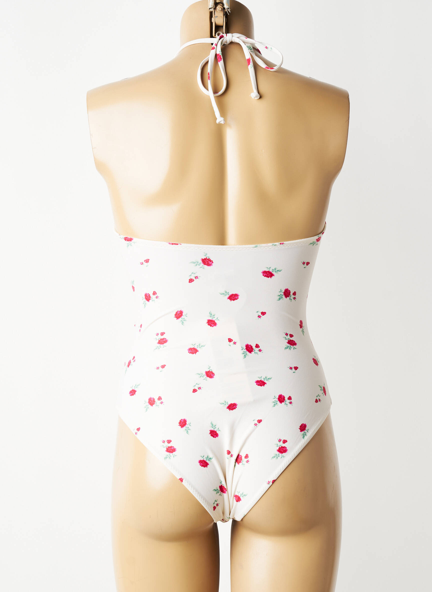 Costum de baie dintr-o singură piesă efect material satinat sutien cu susținere înaltă și burete detașabil bej GANNI femeie
