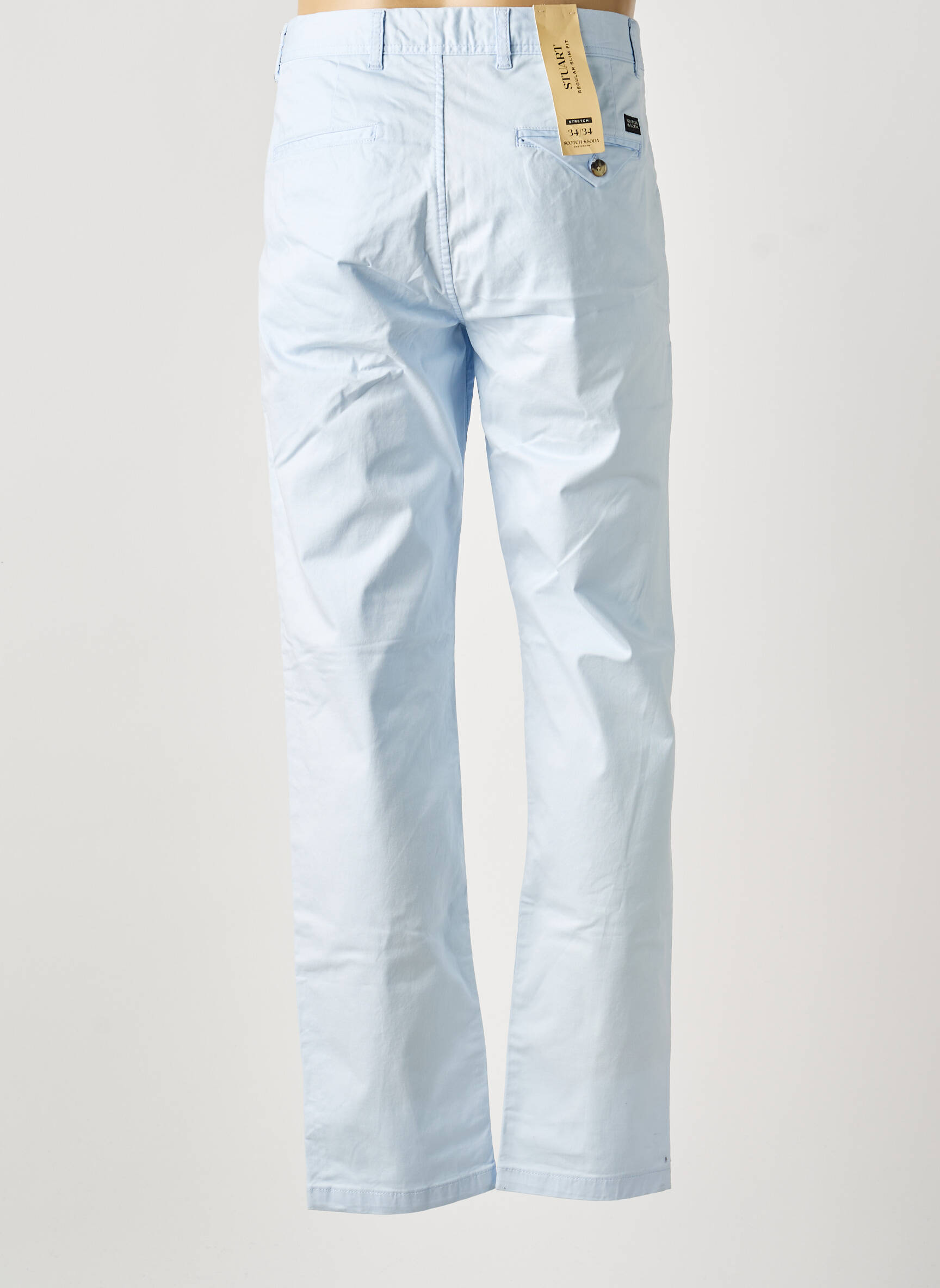 Pantalon chino țesătură poplin mărime normală albastru SCOTCH & SODA bărbat