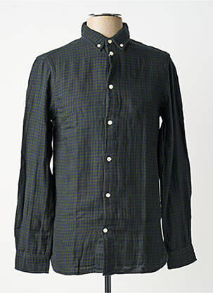 Cămașă cu mâneci lungi croială cambrată verde KNOWLEDGE COTTON APPAREL bărbat