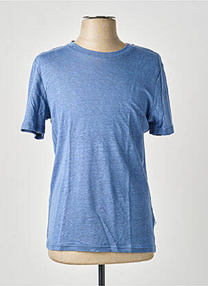 Tricou bio mâneci scurte albastru KNOWLEDGE COTTON APPAREL bărbat