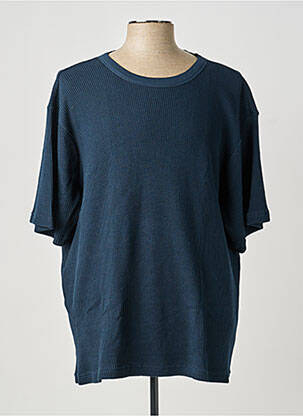 Tricou bio mâneci scurte albastru KNOWLEDGE COTTON APPAREL bărbat