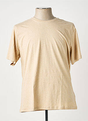 Tricou bio mâneci scurte bej KNOWLEDGE COTTON APPAREL bărbat