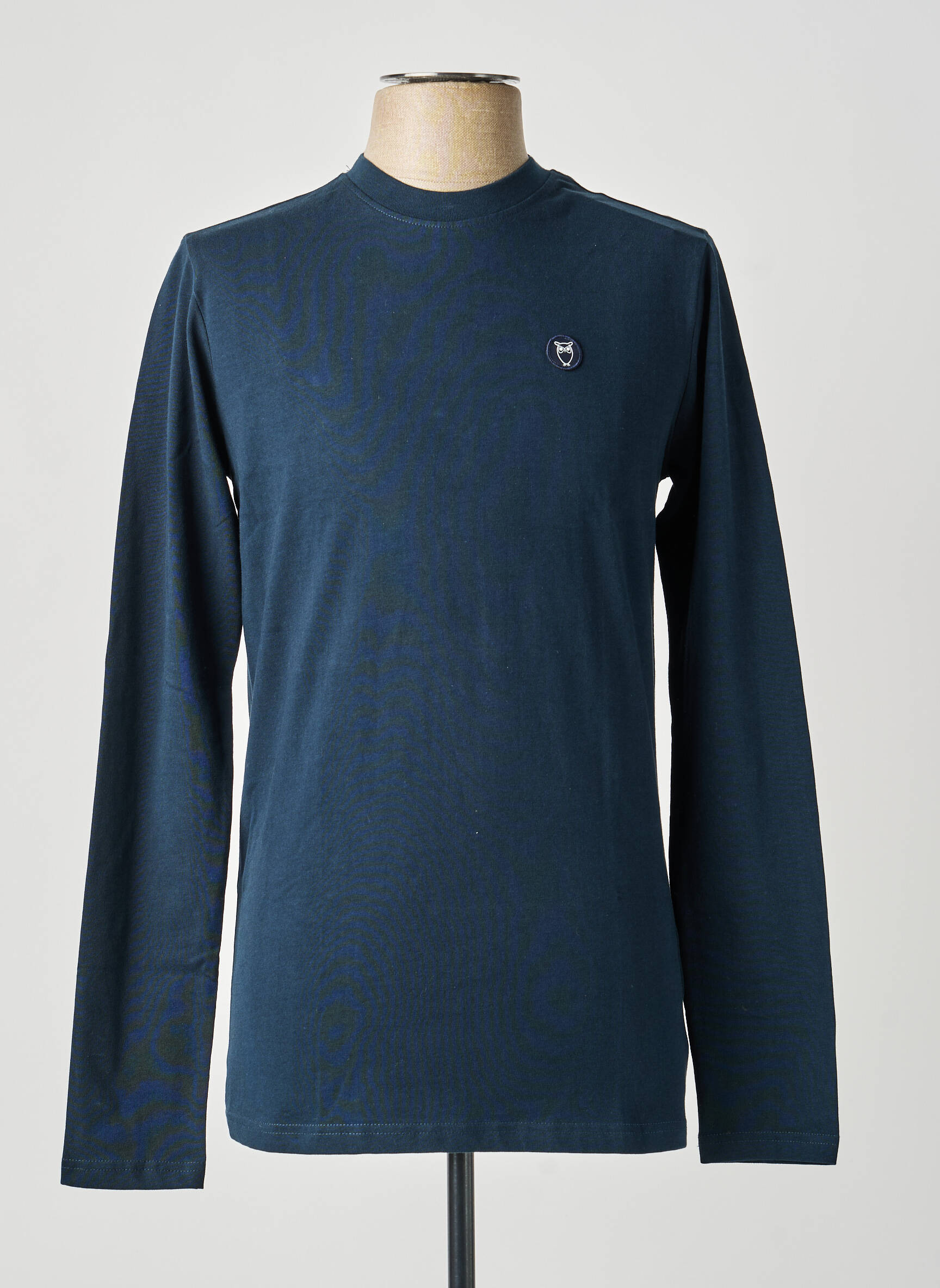 Tricou bio mâneci lungi albastru KNOWLEDGE COTTON APPAREL bărbat