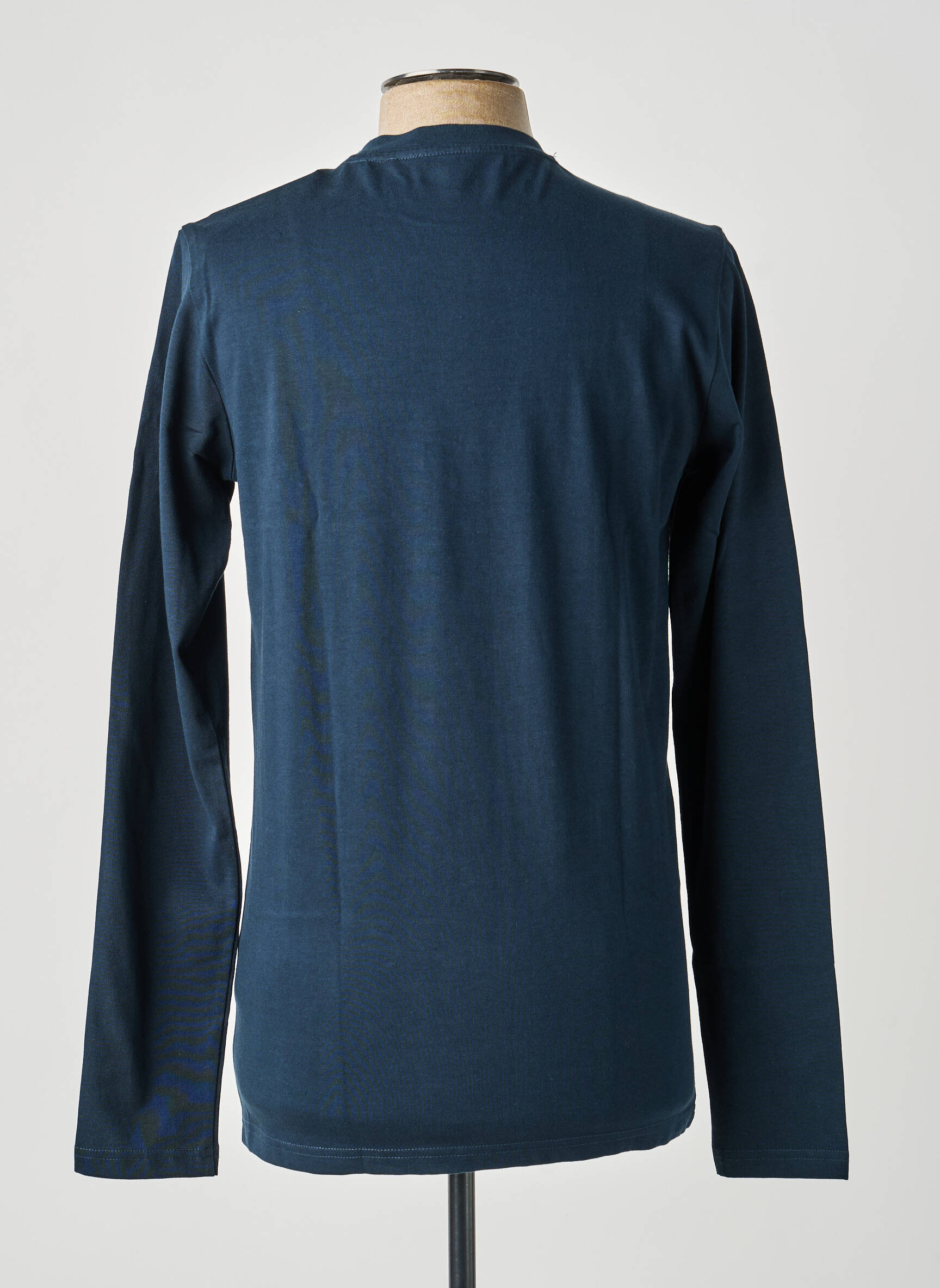 Tricou bio mâneci lungi albastru KNOWLEDGE COTTON APPAREL bărbat