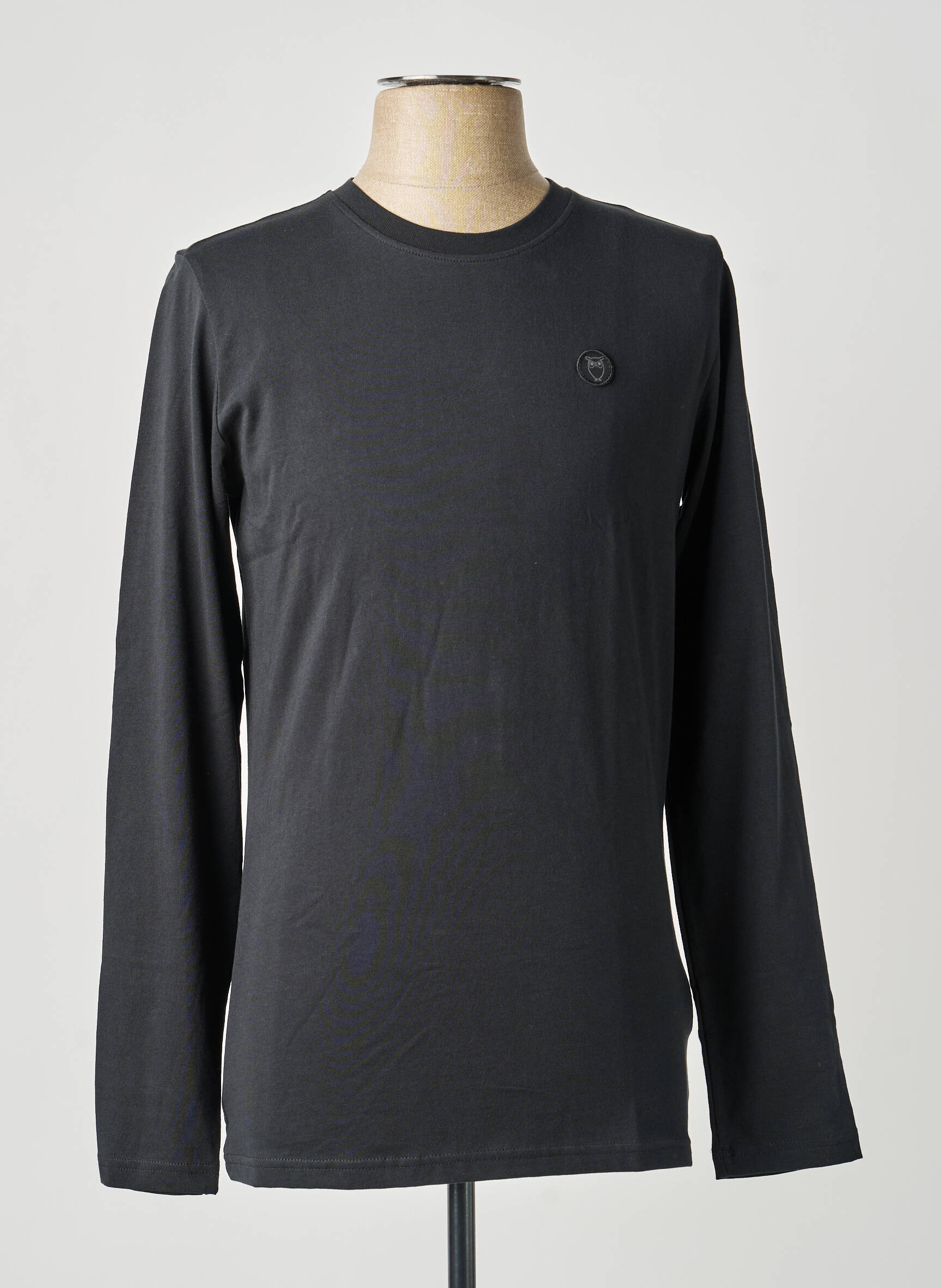 Tricou bio mâneci lungi negru KNOWLEDGE COTTON APPAREL bărbat