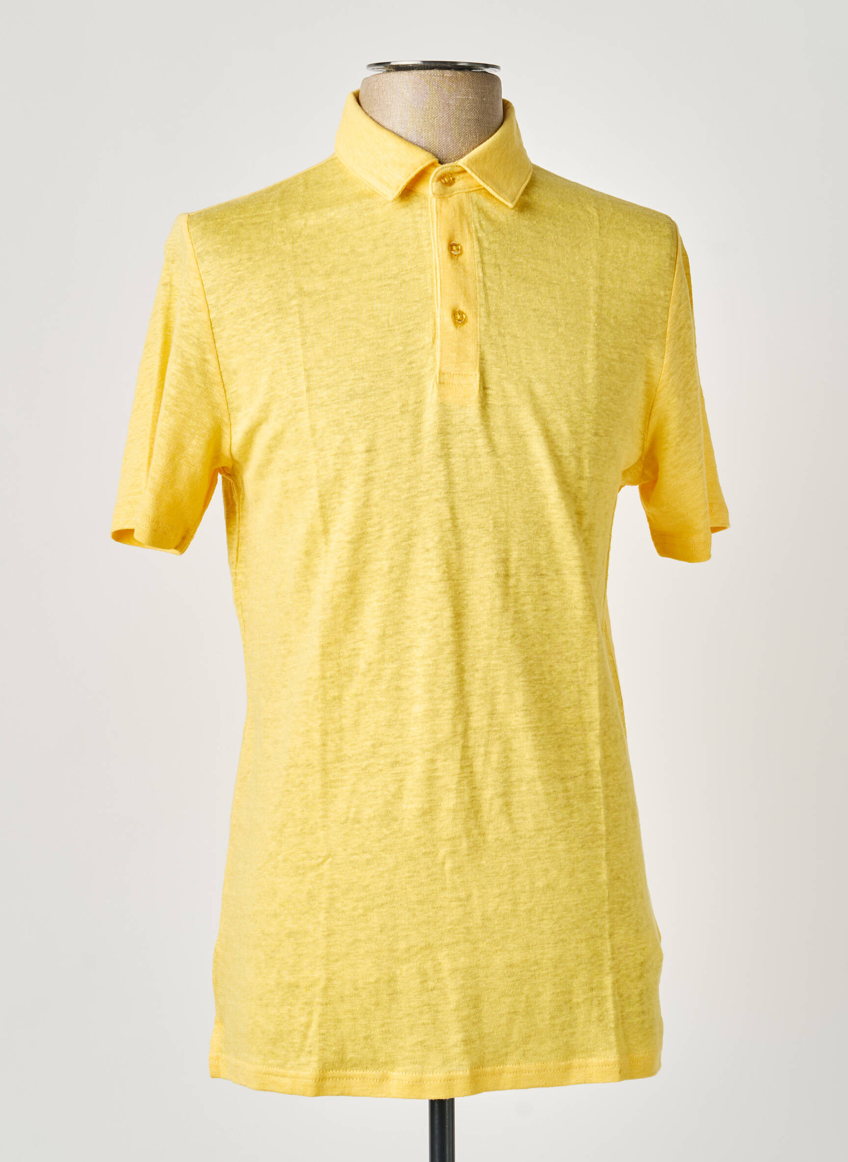 Polo țesătură melanj mâneci scurte galben KNOWLEDGE COTTON APPAREL bărbat