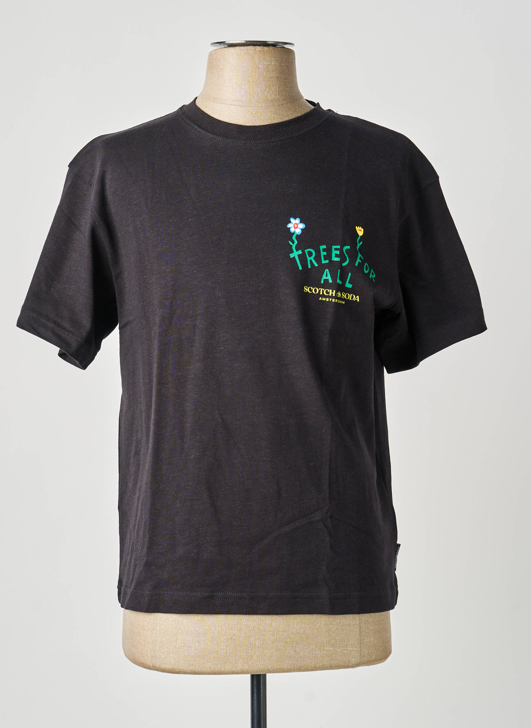 Tricou elasticitate mâneci scurte negru SCOTCH & SODA bărbat