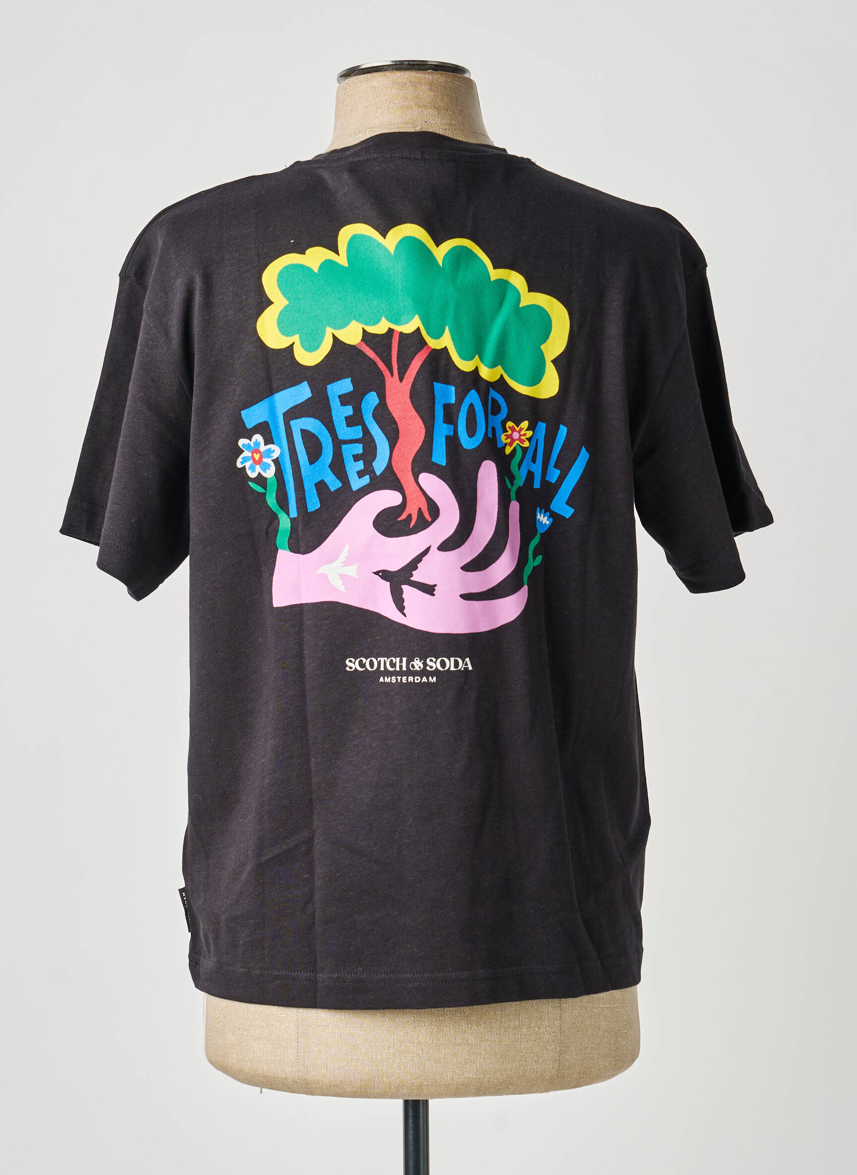 Tricou elasticitate mâneci scurte negru SCOTCH & SODA bărbat