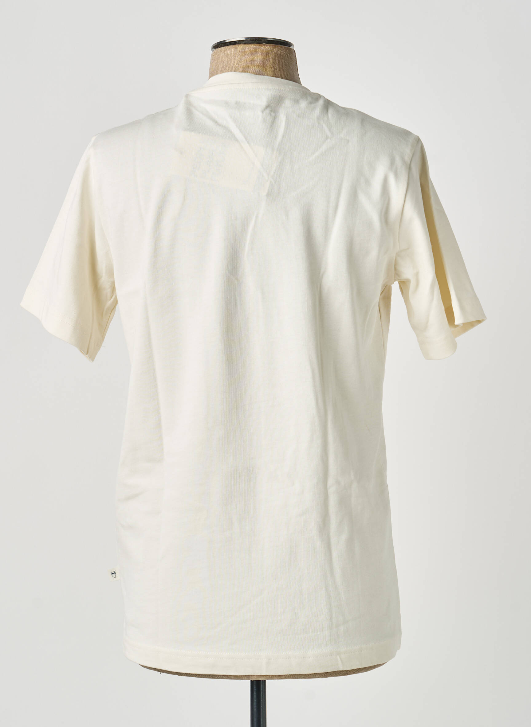 Tricou bio mâneci scurte bej KNOWLEDGE COTTON APPAREL bărbat