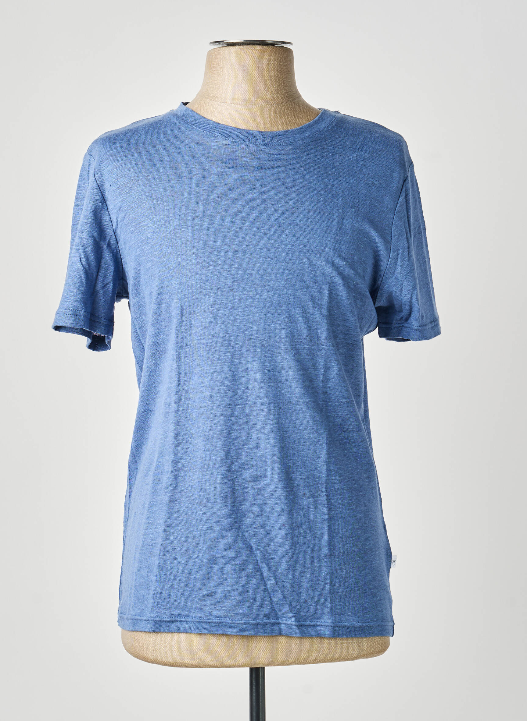 Tricou bio mâneci scurte albastru KNOWLEDGE COTTON APPAREL bărbat