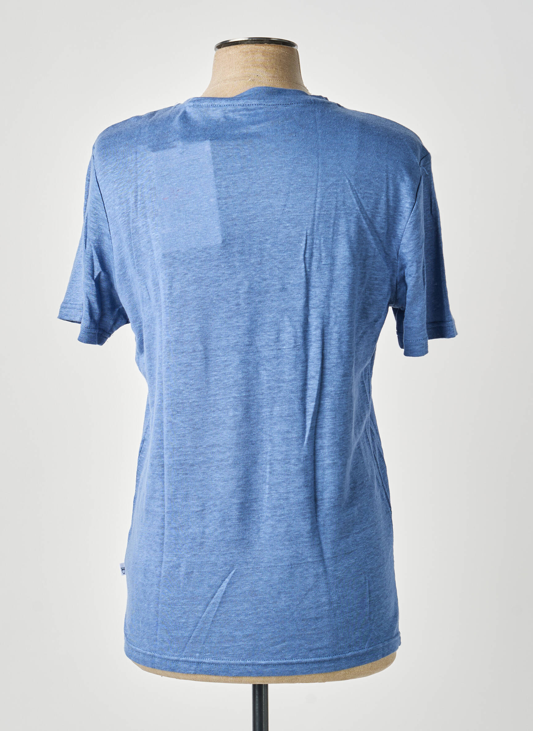 Tricou bio mâneci scurte albastru KNOWLEDGE COTTON APPAREL bărbat