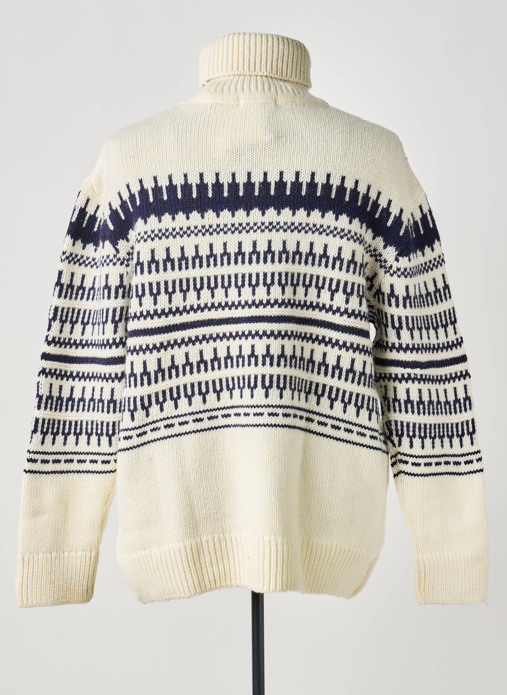 Pulover cu guler înalt tricotaj din plasă mâneci lungi bej KNOWLEDGE COTTON APPAREL bărbat