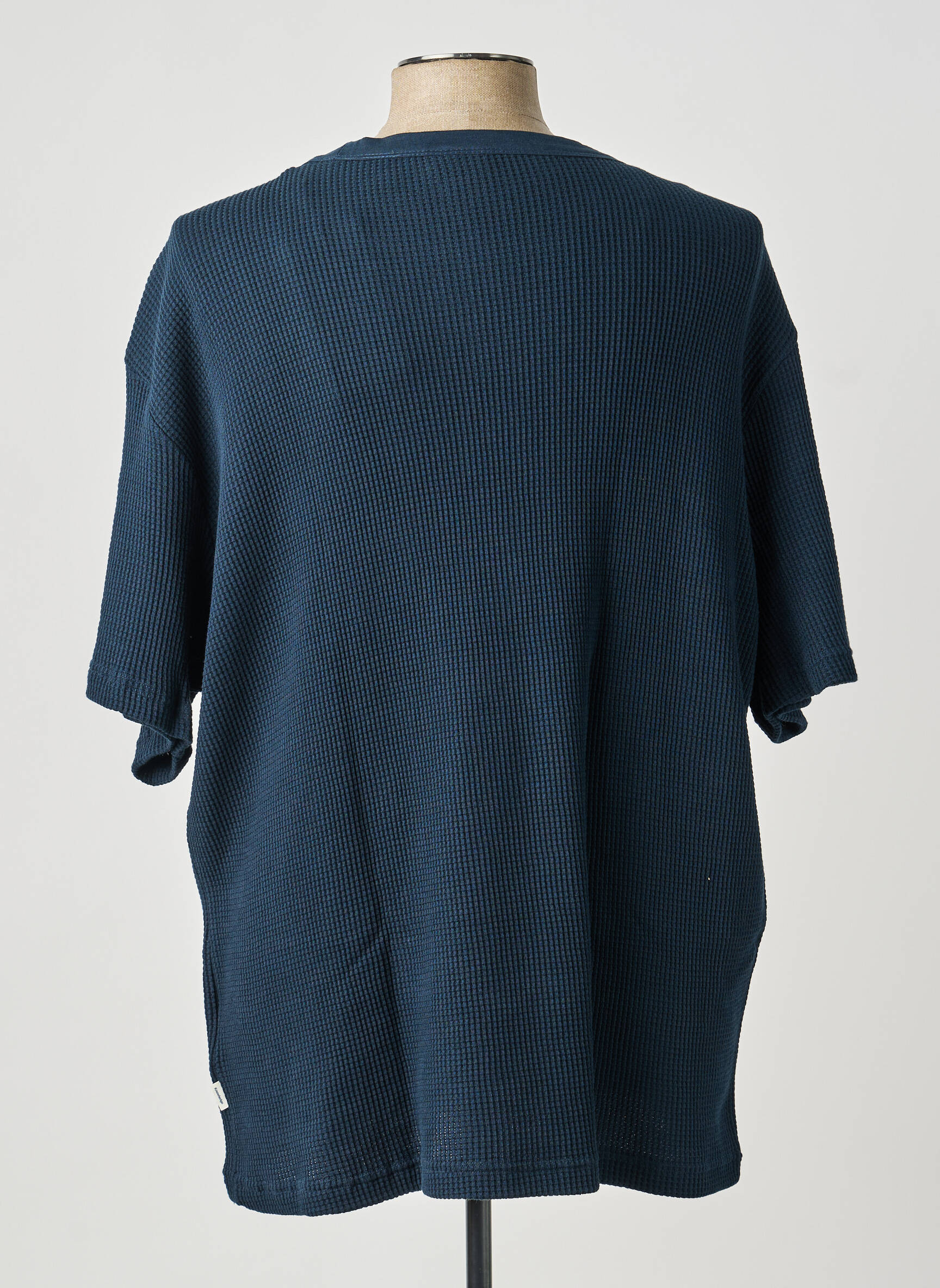 Tricou bio mâneci scurte albastru KNOWLEDGE COTTON APPAREL bărbat