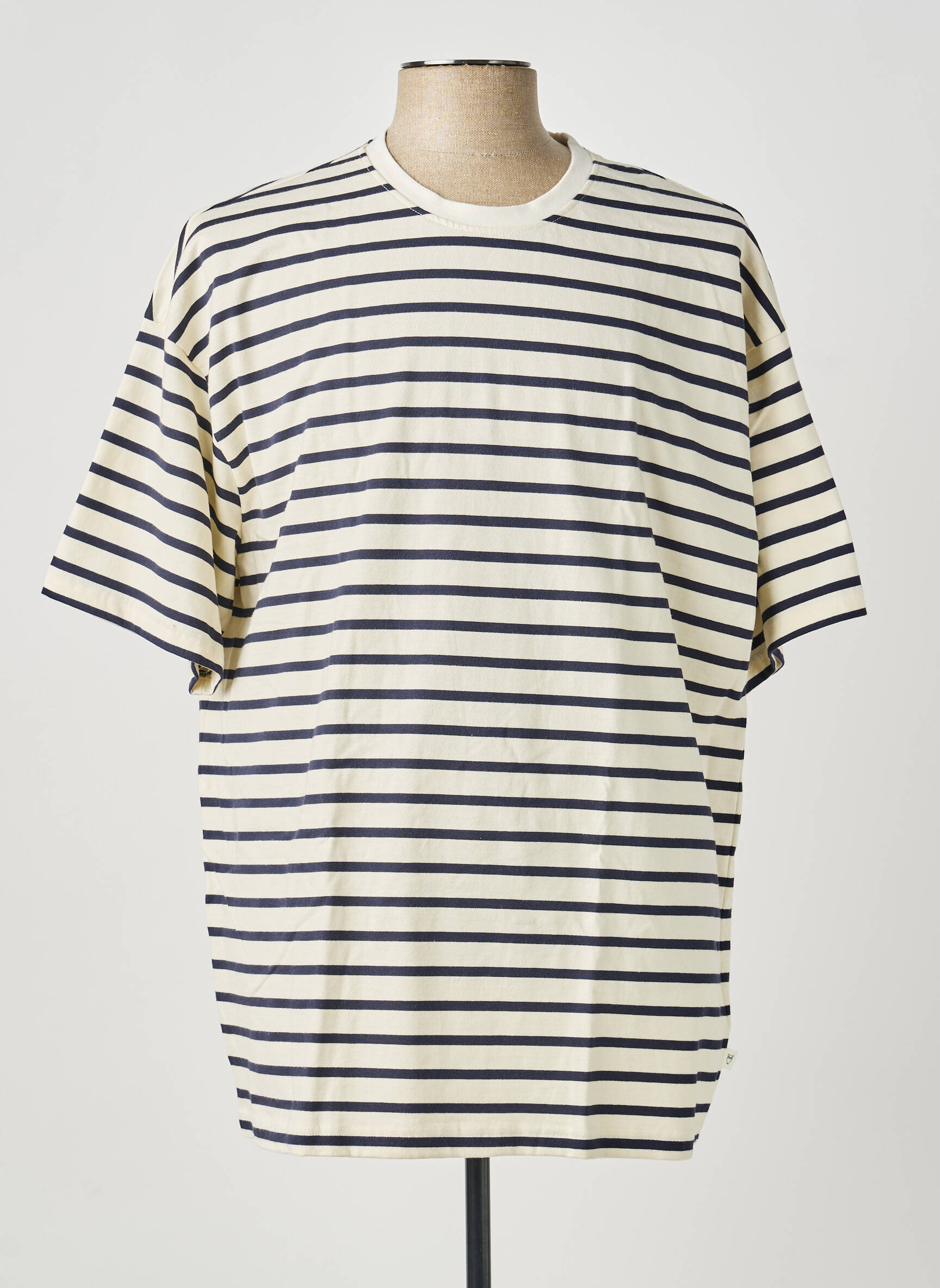 Tricou bio mâneci scurte bej KNOWLEDGE COTTON APPAREL bărbat
