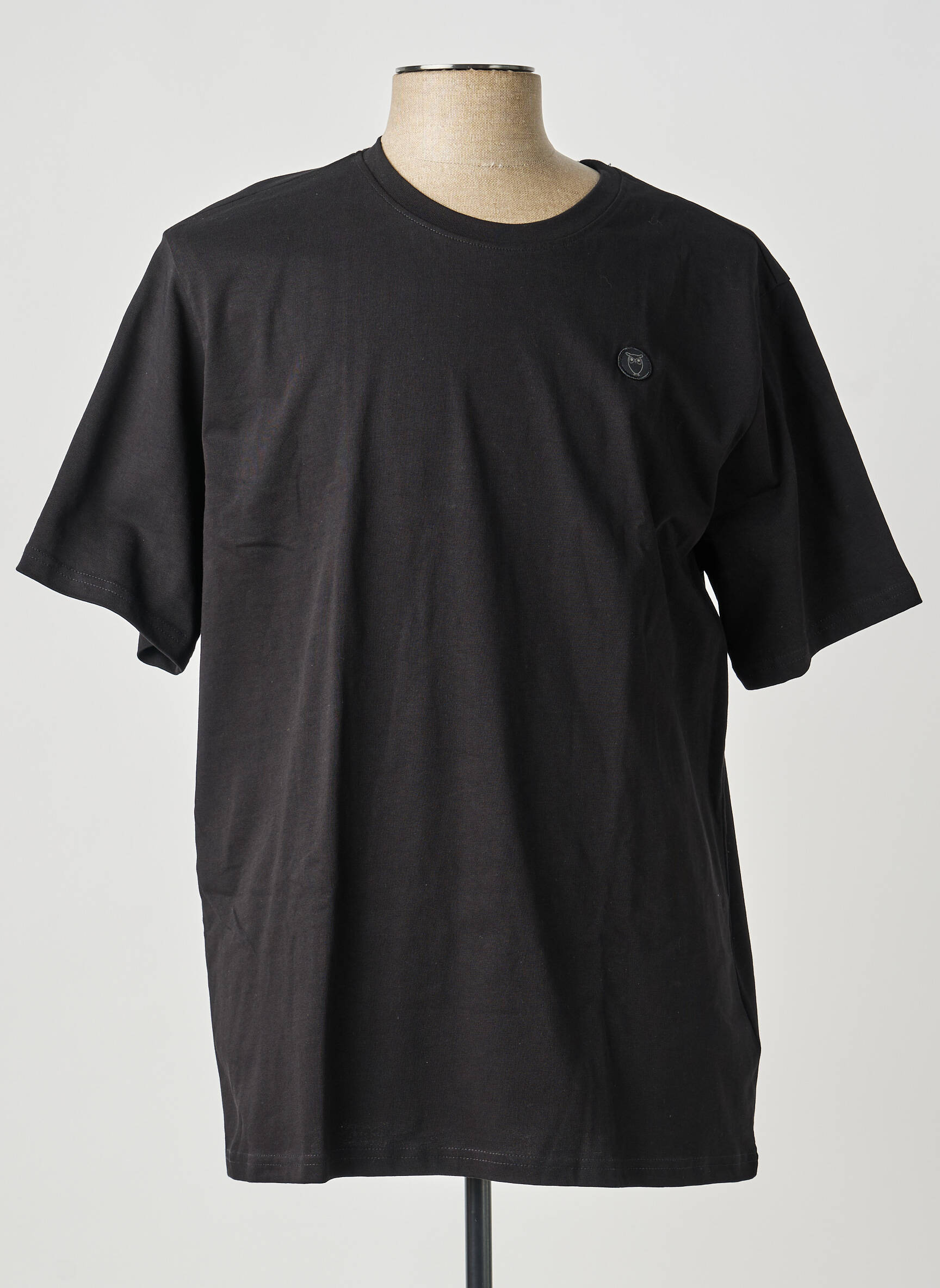 Tricou bio mâneci scurte negru KNOWLEDGE COTTON APPAREL bărbat
