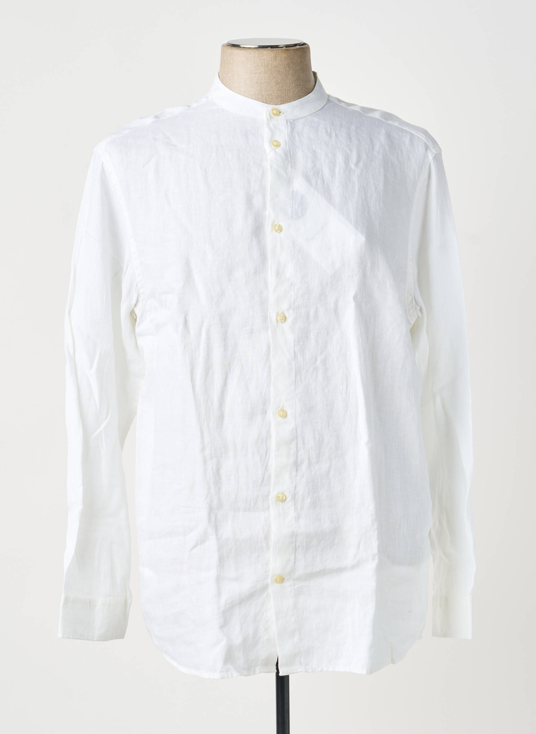 Cămașă cu mâneci lungi croială dreaptă alb KNOWLEDGE COTTON APPAREL bărbat